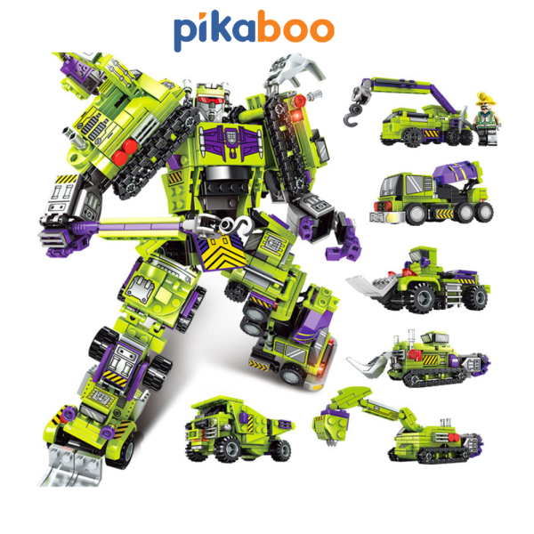 Đồ chơi lắp ráp mô hình robot cho bé Pikaboo chất liệu nhựa ABS chắc khỏe bền an toàn bền đẹp