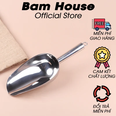 Dụng cụ xúc đá, xúc gạo và xúc đậu inox 304 Bam House sáng bóng cao cấp XD01 – Bam House