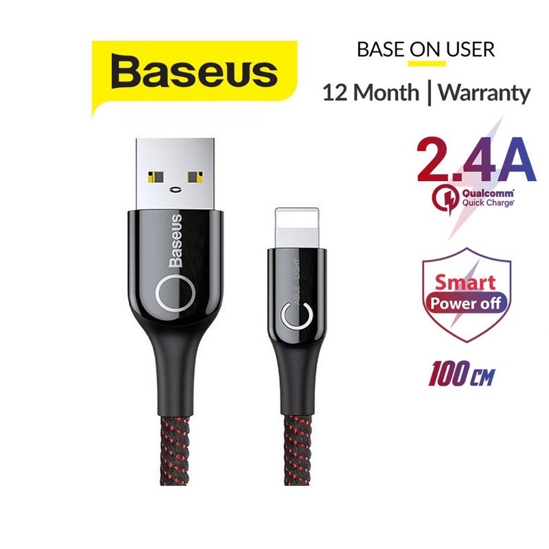 [GIAO HÀNG NHANH] Cáp sạc nhanh Baseus tự ngắt thông minh (TypeC/Linghtning)