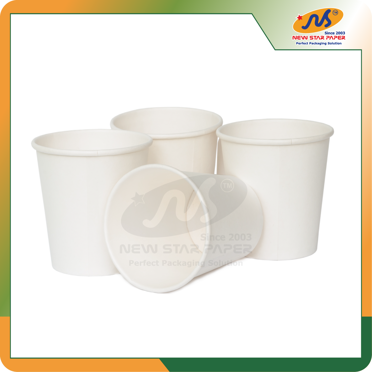 Ly giấy 14oz~420ml - Lốc 50 ly giấy trơn