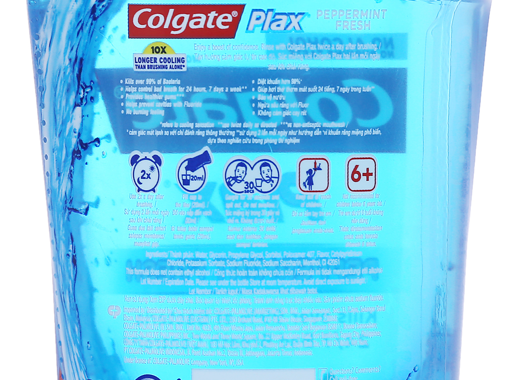 Nước súc miệng Colgate Plax Peppermint Fresh 250ml