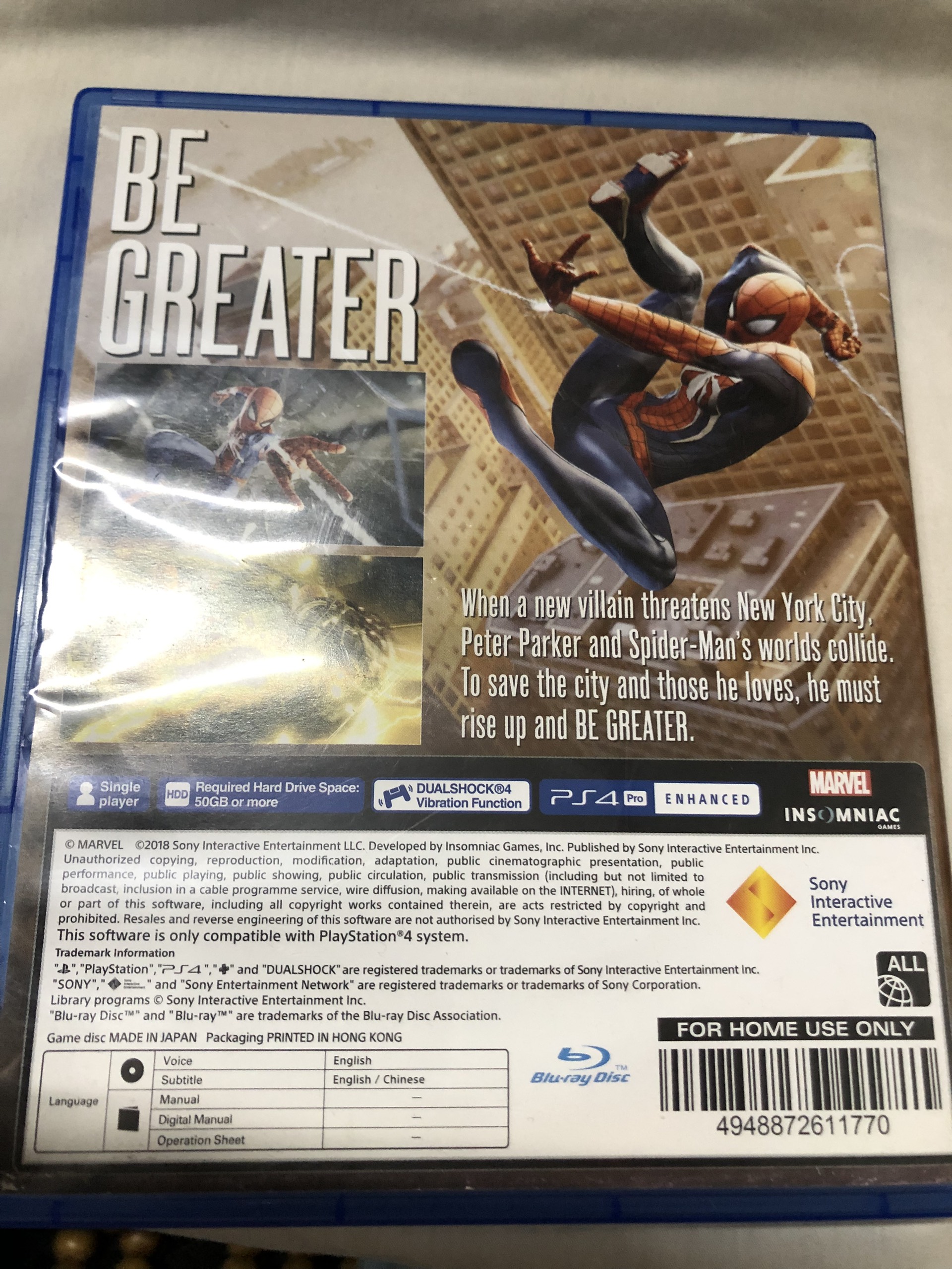 Đĩa game PS4 MARVEL SPIDER-MAN (2HAND)