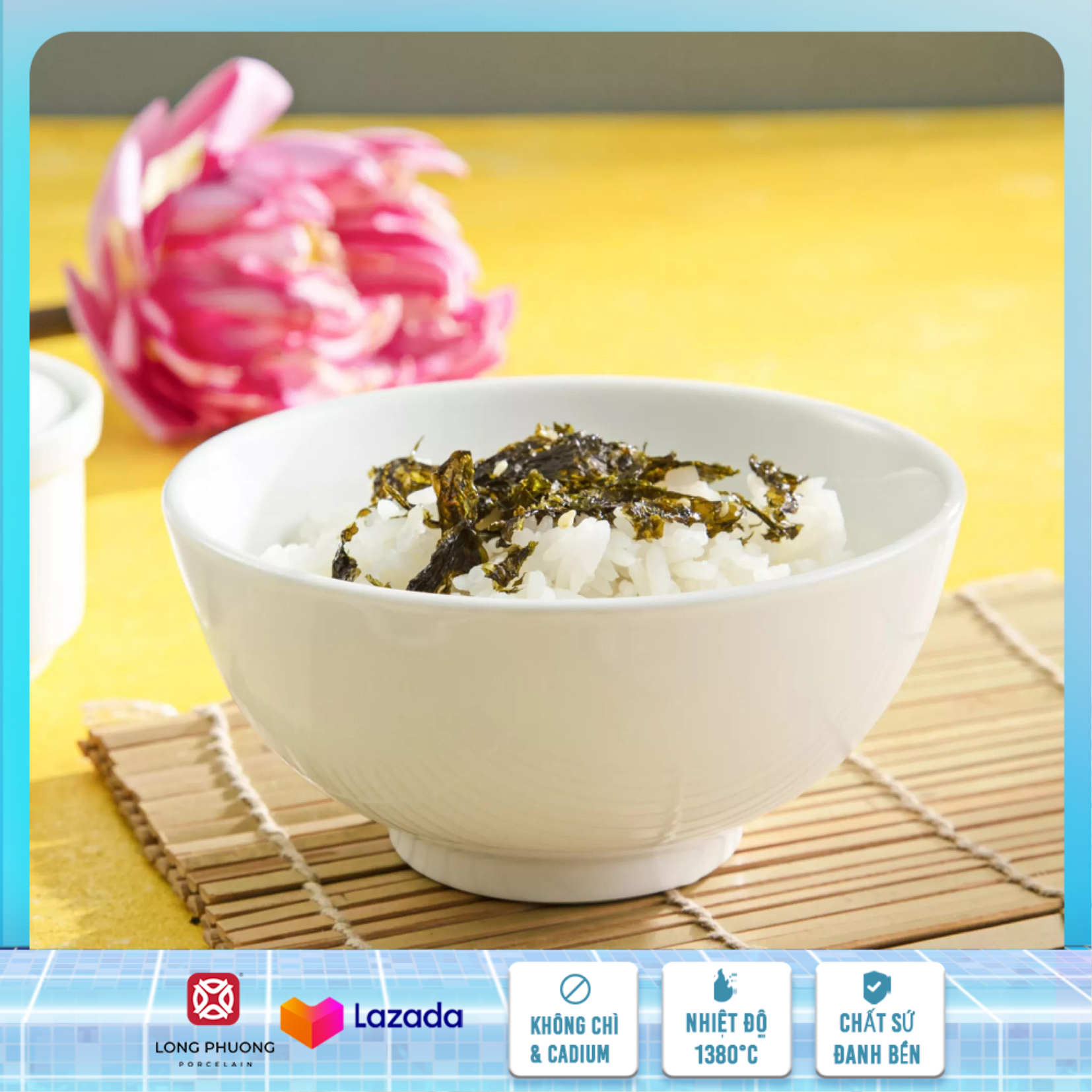 Bát cơm 4.5 inch - Bát ăn cơm, tô ăn cơm, chén ăn cơm, chén cơm, bộ chén sứ cao cấp Long Phương