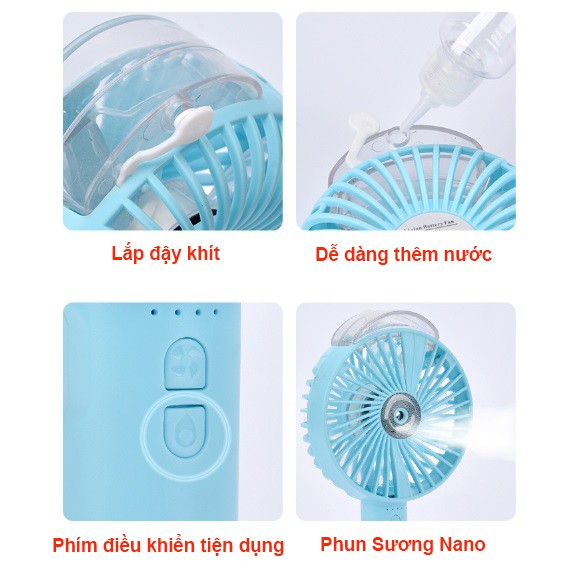 Quạt hộp phun sương mini cầm tay.