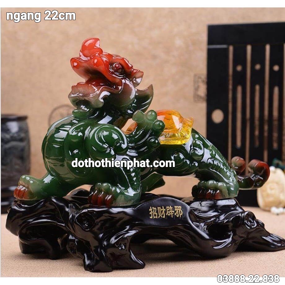 Cặp tỳ hưu phong thủy 2 màu vàng, xanh