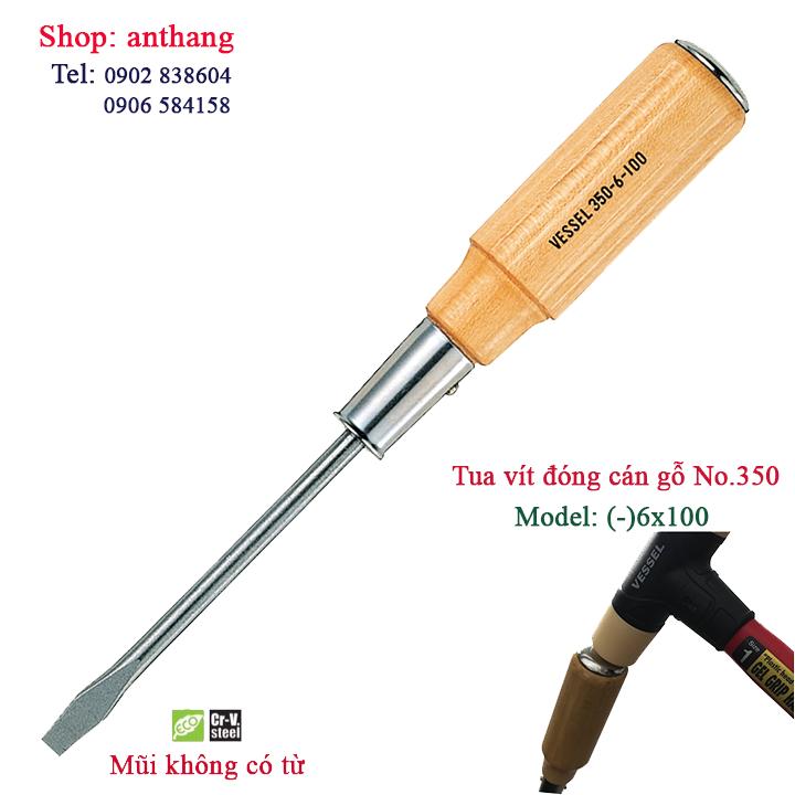 Tô vít đóng cán gỗ 2 cạnh no.350 vessel, nhật bản