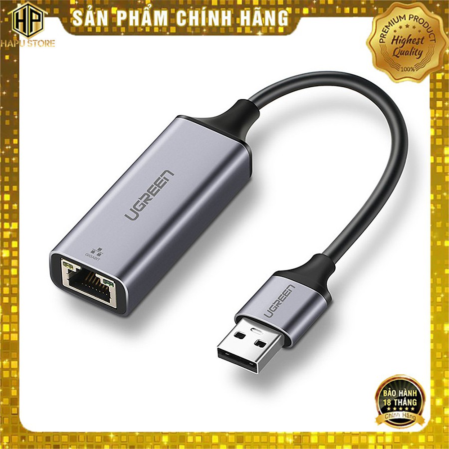 Cáp chuyển USB 3.0 sang Lan RJ45 Ugreen 50922 tốc độ Gigabit  - HapuStore