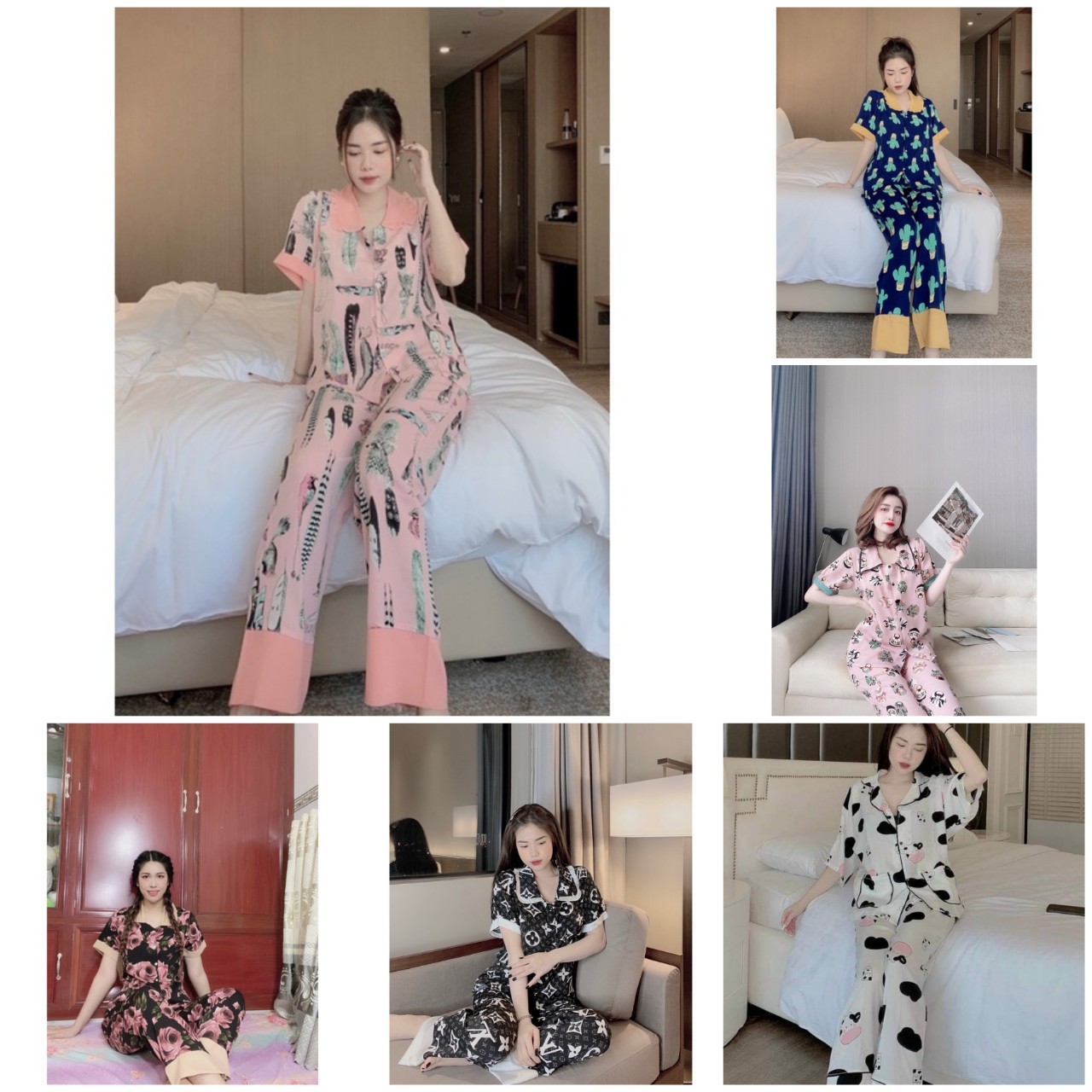 Bộ pijama mango cộc dài (40-60kg)