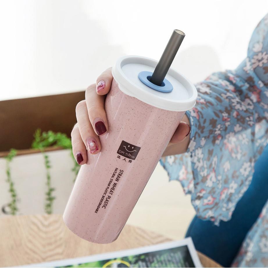 [HCM]Bình nước lúa mạch Dr Show 450ml kèm ống hút