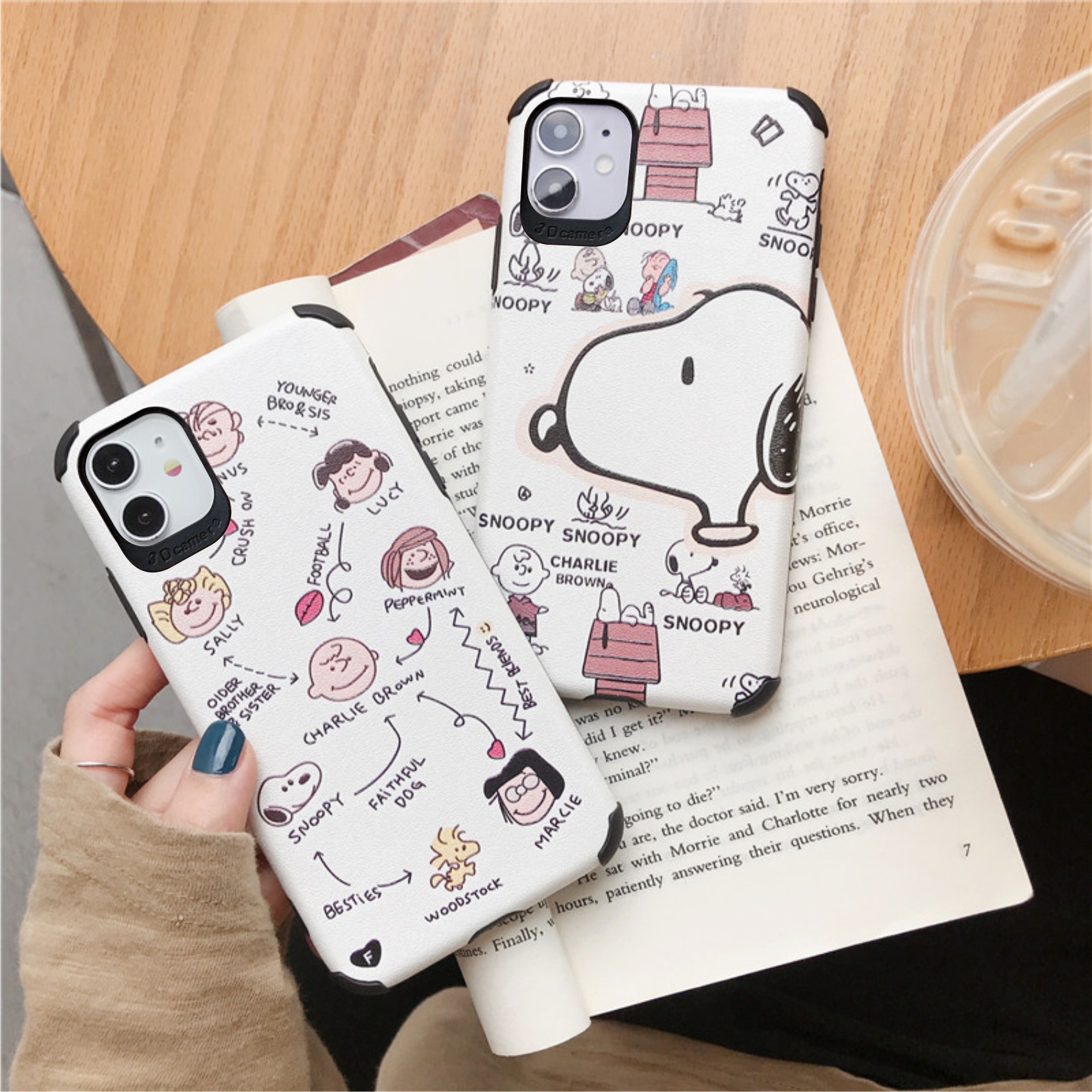Ốp Lưng Da IMD Snoopy x Brown