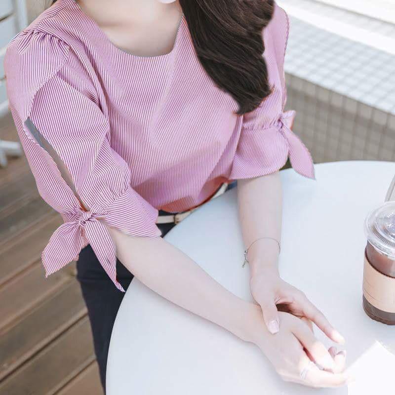 [HCM]Áo kiểu tay nơ Ly ly