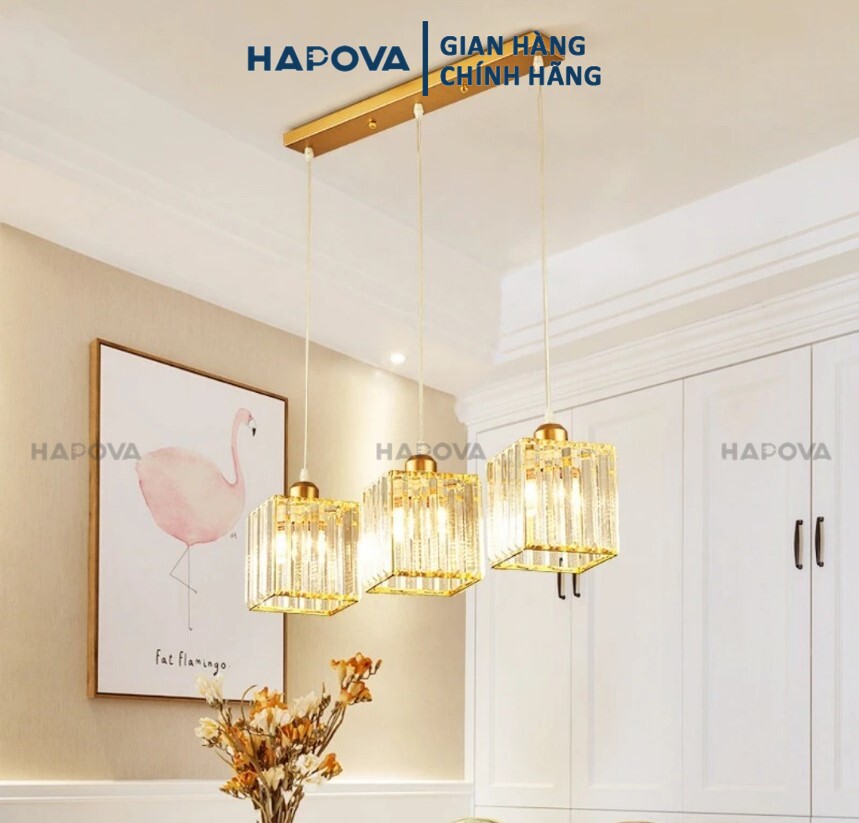Bộ 03 Đèn thả trần trang trí pha lê HAPOVA DT 9575/3