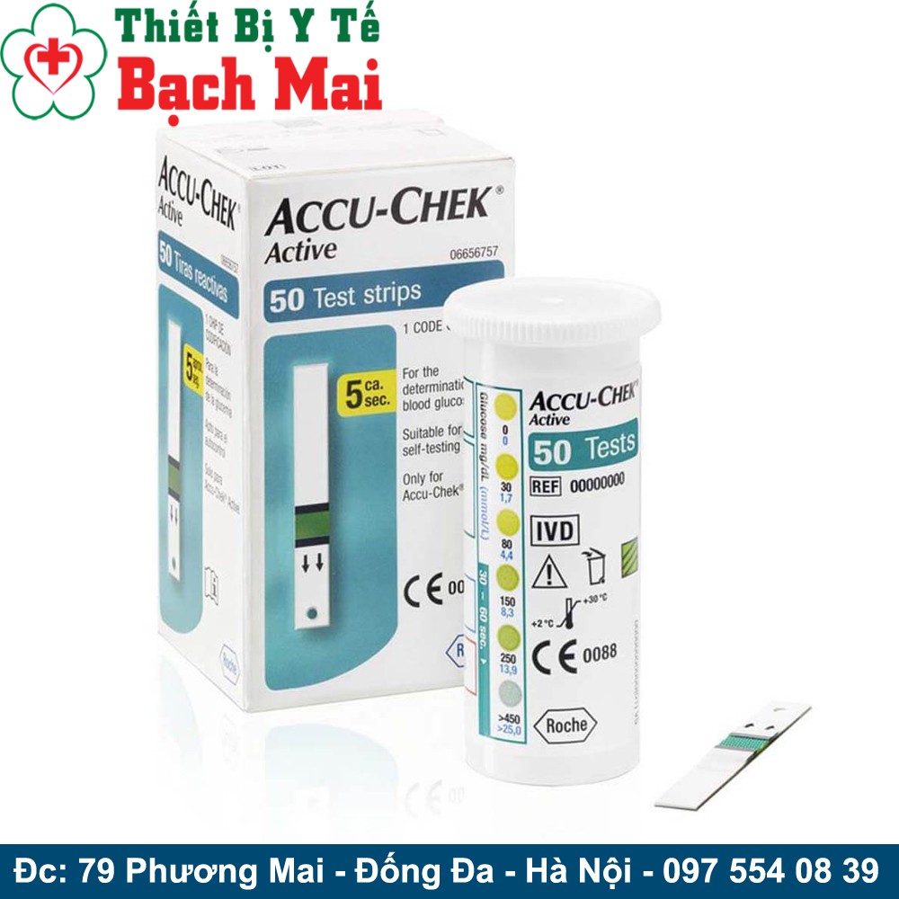Que Thử Đường Huyết Accu Chek Active Hộp 50 Que