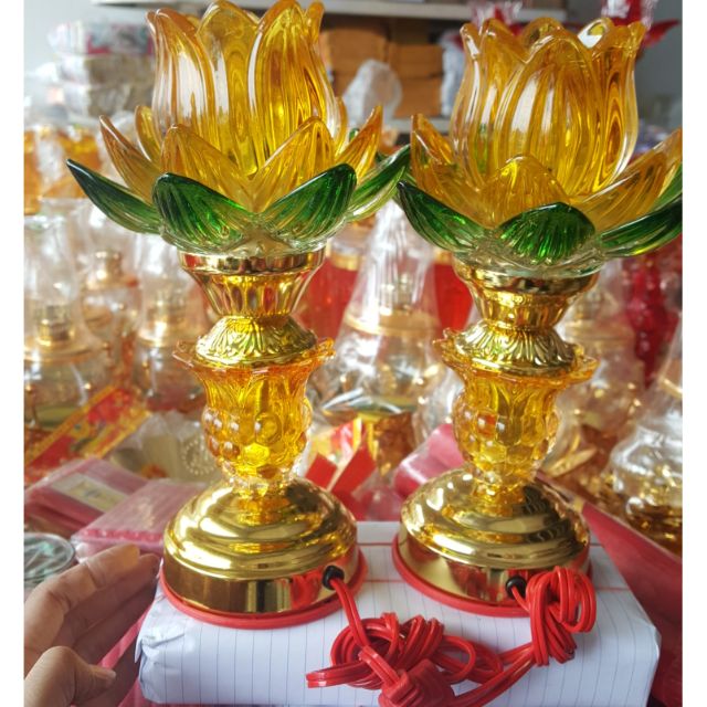 Đèn Sen Thủy Tinh Cắm Điện