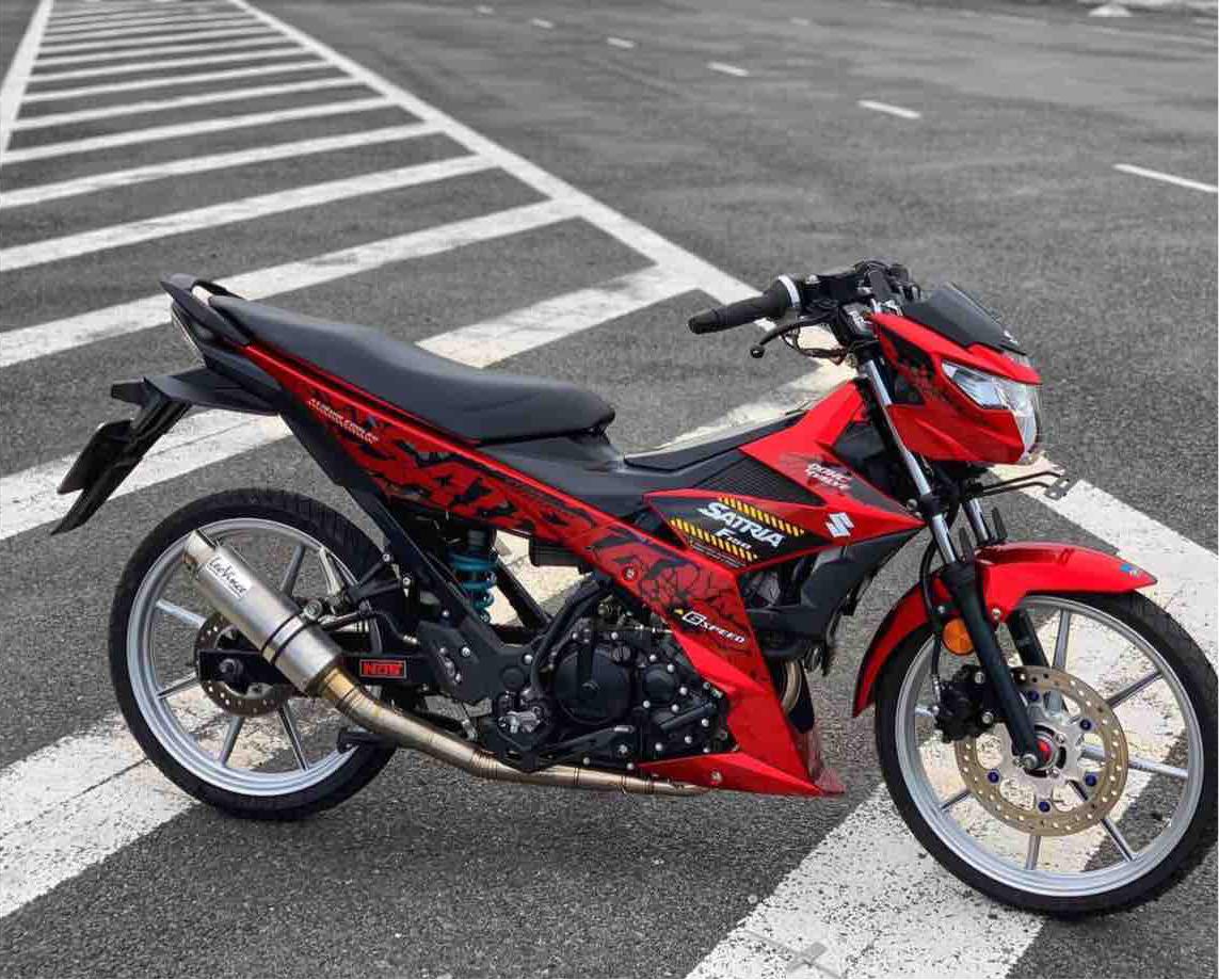 Tem rời Satria dán xe đỏ