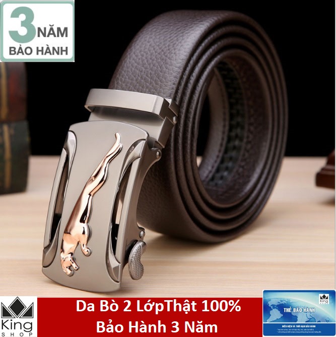 [SIÊU CHẤT - SIÊU RẺ] Thắt Lưng Dây Nịt Nam Da Bò 2 Lớp Khóa Tự Động Cao Cấp - Đồ Da Kingshop - Bảo hành 3 năm