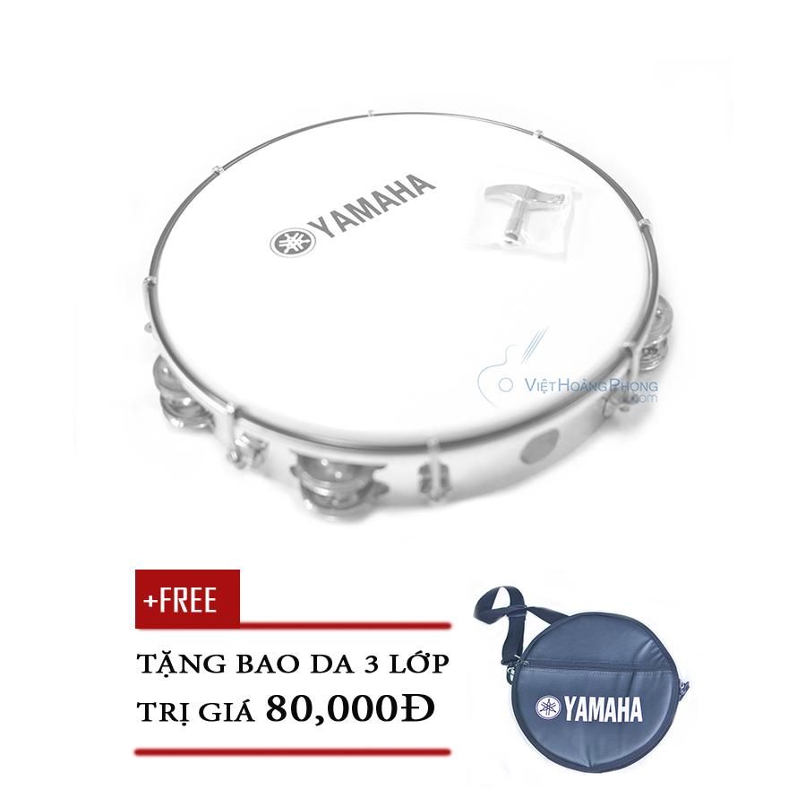 [HCM]Trống lắc tay - trống gõ bo - Tambourine Yamaha MT6-102A (Trắng đục) + Bao da 3 lớp - HappyLive Shop