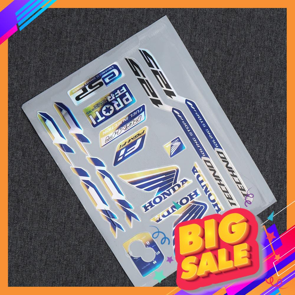 BỘ TEM LOGO, TEM LOGO MẠ CROM DÁN FULL XE MÁY HONDA CLICK,PROTI, ESP MẪU MỚI TRÊN THỊ TRƯỜNG ( MÀU TITAN )