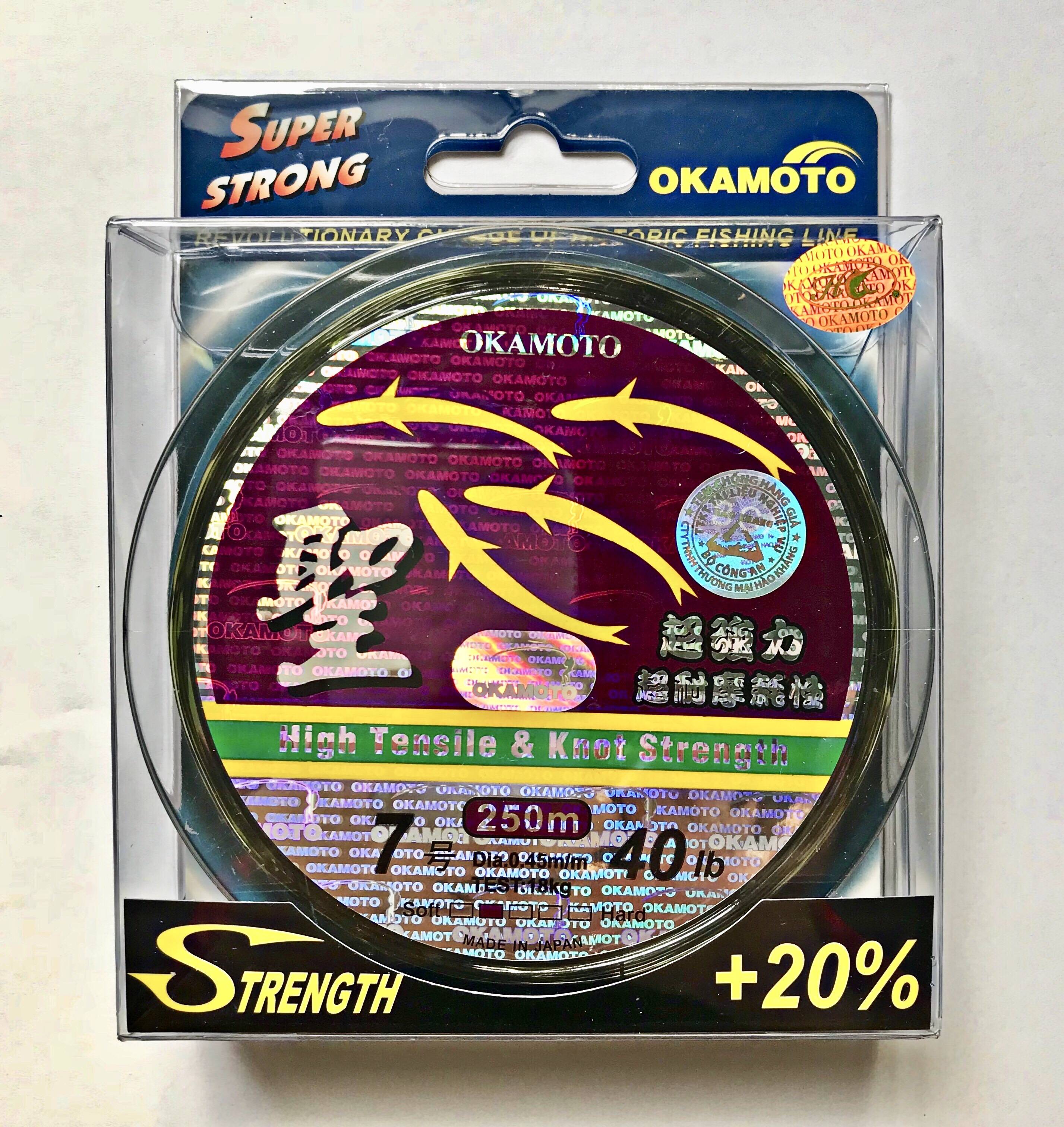 Cước câu cá Nhật Bản OKAMOTO 250m đủ size siêu bền siêu khỏe