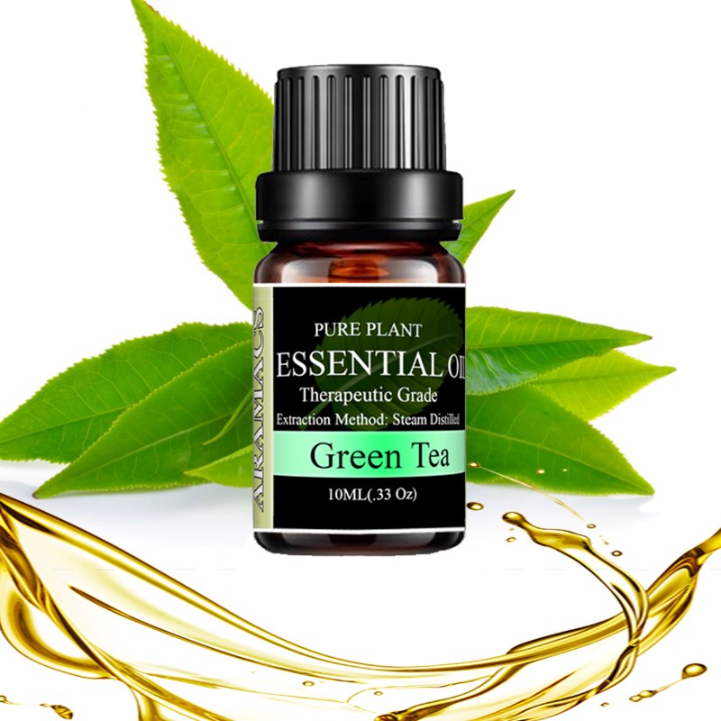 Essential oil green tea prevents acne very good slow down skin aging, reduce wrinkles