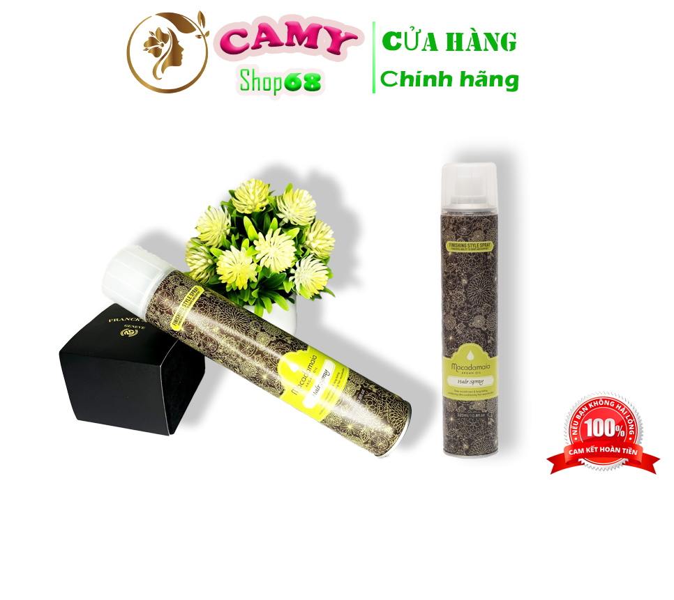 Gôm xịt tóc macadamia giữ nếp hương thảo mộc, keo xịt tóc dung tích 320ml cho nam & nữ chính hãng camy shop68