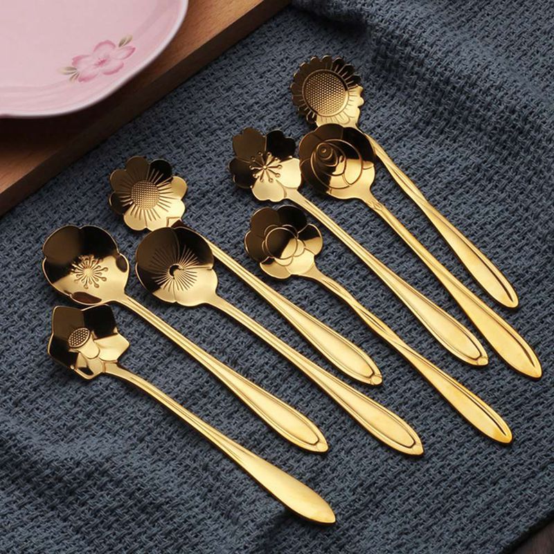 Set 8 thìa cà phê, pha trà mạ vàng siêu sang chảnh