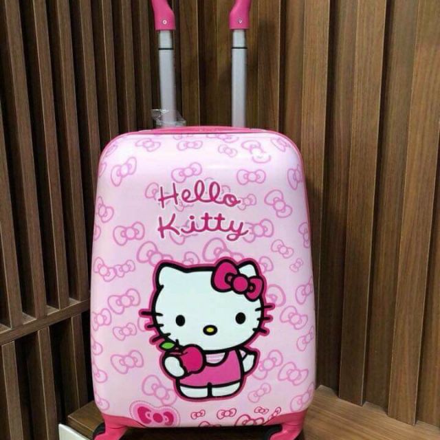 Vali kéo Hello kitty hồng cho bé size 18 inch