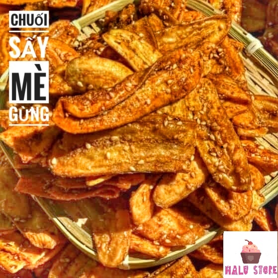 Chuối sấy mè gừng giòn - túi 400gram