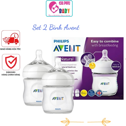Sét 2 bình ti avent 125ml/260ml/330ml ( Bình nhựa ) hộp 2 bình