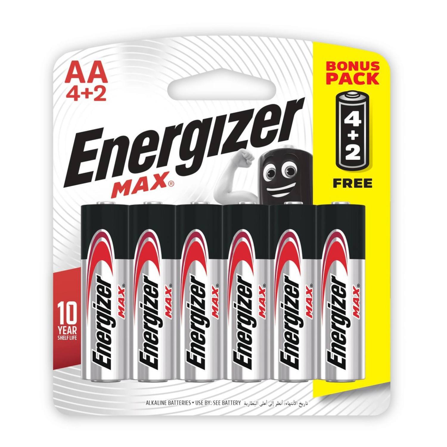 Vĩ 4 Tặng 2 Viên Pin Energizer Max AA E91 BP4+2 - 100628297