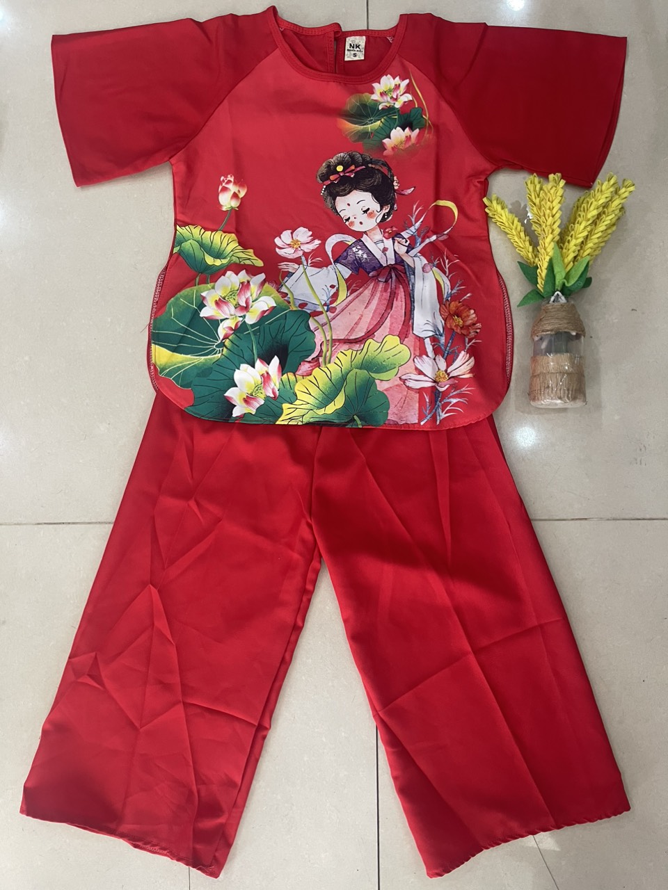  [14-22kg] Áo bà ba cách tân cho bé gái , chất vải lụa mềm mại (TT153)