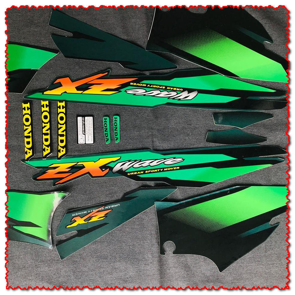 [CÁC BIKER ƠI] BỘ TEM DÁN XE MÁY HONDA WAVE ZX (2003 2004 THẮNG ĐĨA) ZIN TEM 3 LỚP MÀU XANH LÁ CÂY