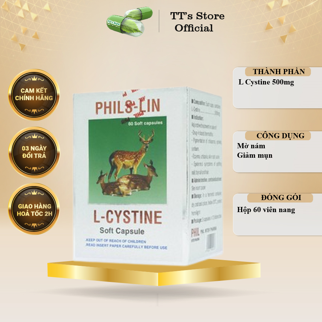 Phils-lin l-cystine [hộp 60 viên] - [l - cystin, l-cystin - phil inter pharma]