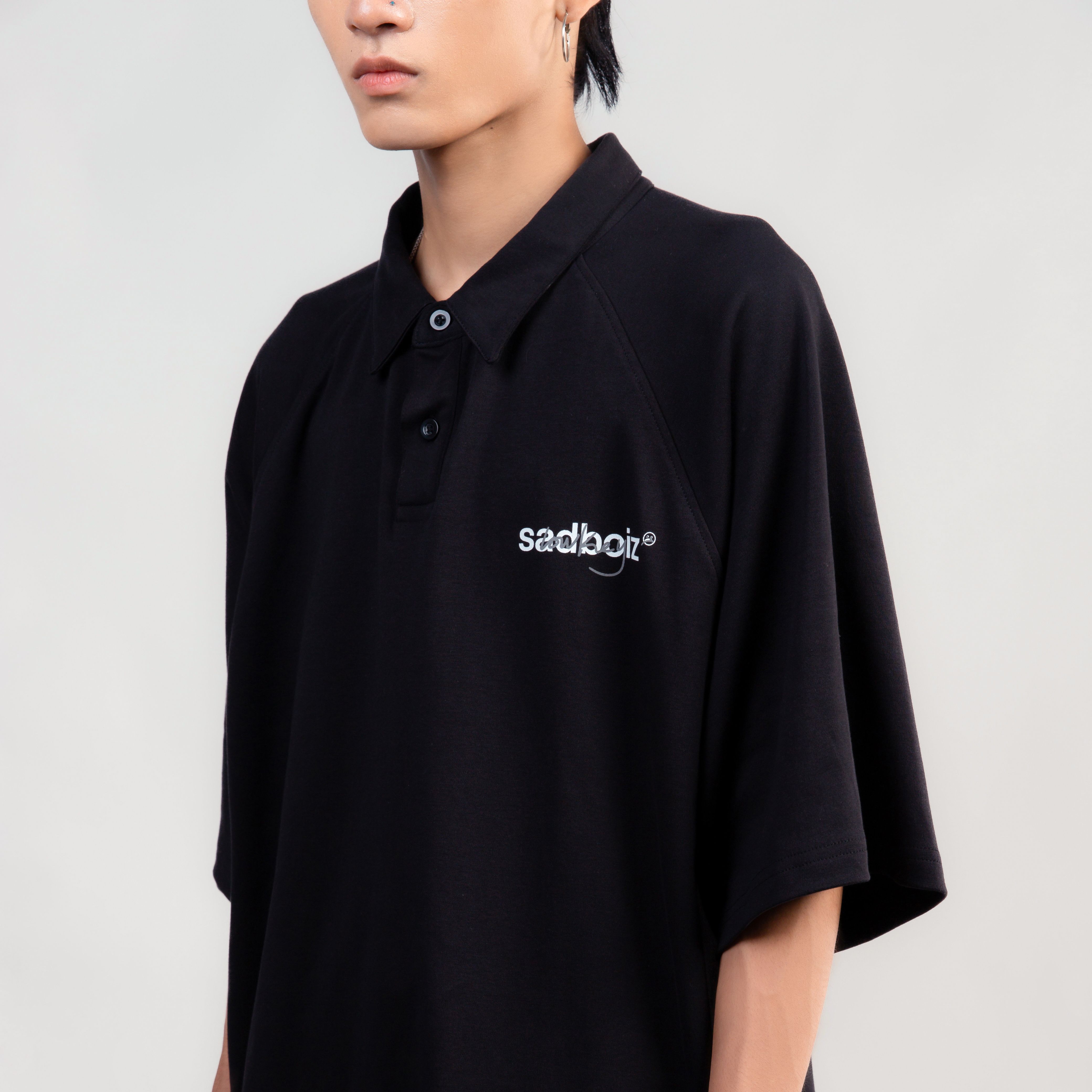 Áo polo SADBOIZ Lowkey Black & White