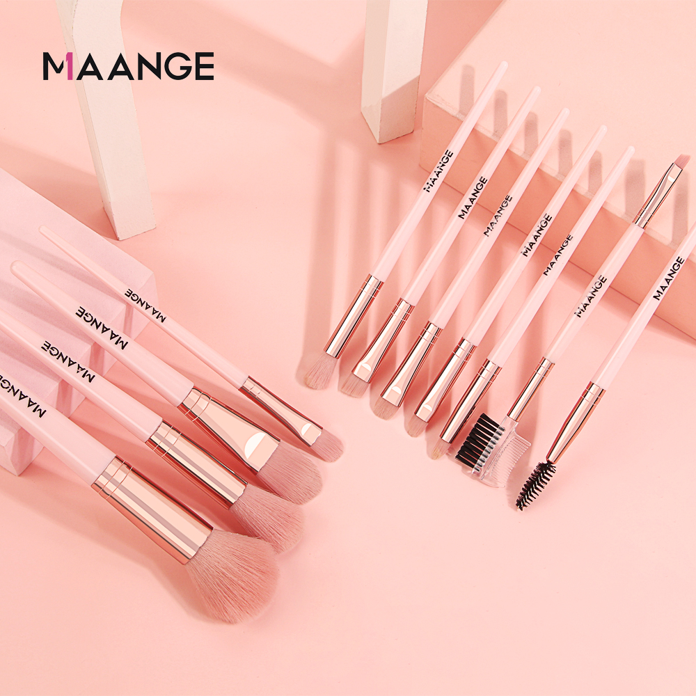 MAANGE 11Pcs Make Up Brush Powder Brush Bulsh Brush Eyeshadow Brush Eyebrow comb Makeup Brush Set