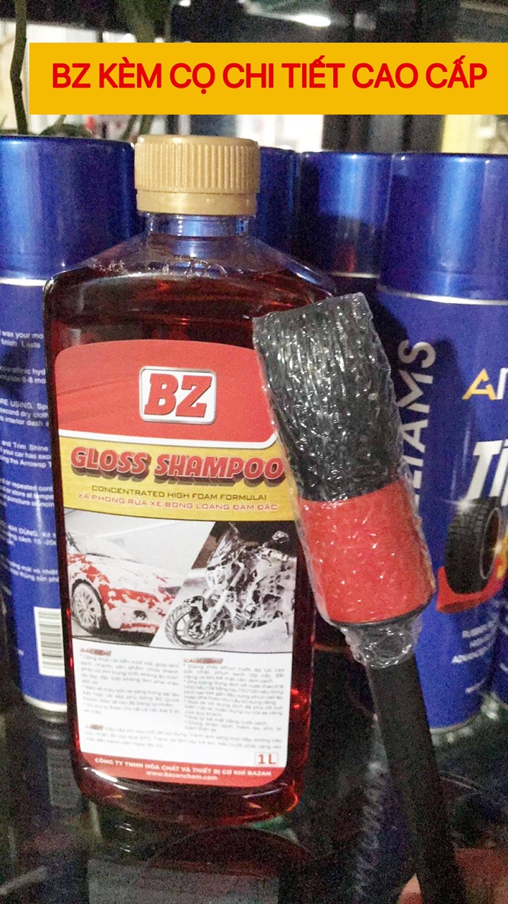 Combo nước rửa xe bz, xà bông bz kèm cọ rửa xe và bao tay rửa xe, khăn lau đa năng - tiện lợi, tiết kiệm