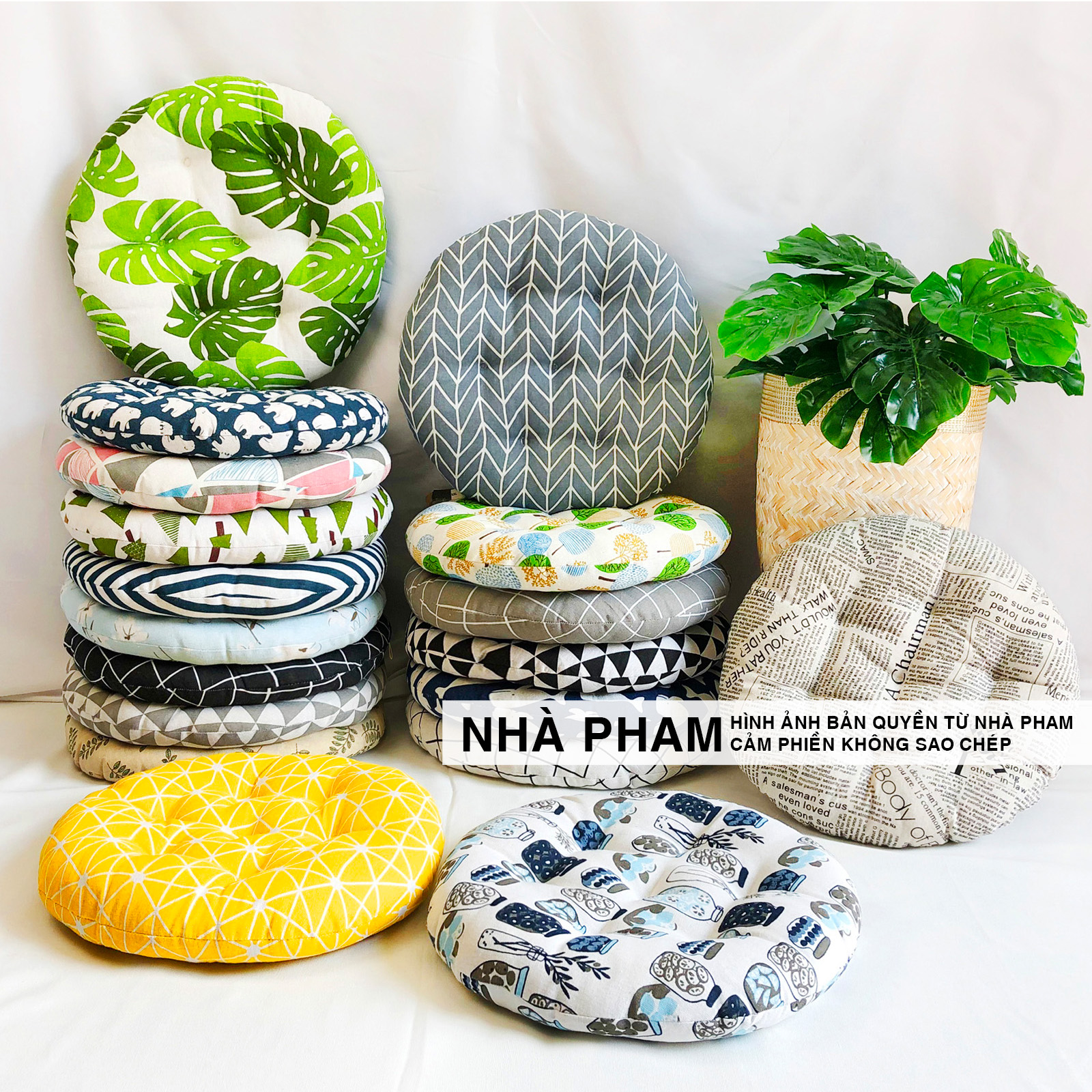 Đệm Tròn Ngồi Bệt PATTERN PHAM (40,45,50cm) (NO17-32)
