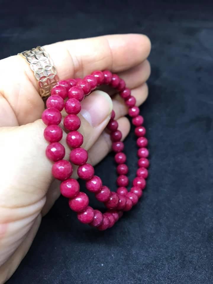 [HCM]COMBO 2 VÒNG TAY ĐÁ HỒNG RUBY 6LY MÀI GIÁC