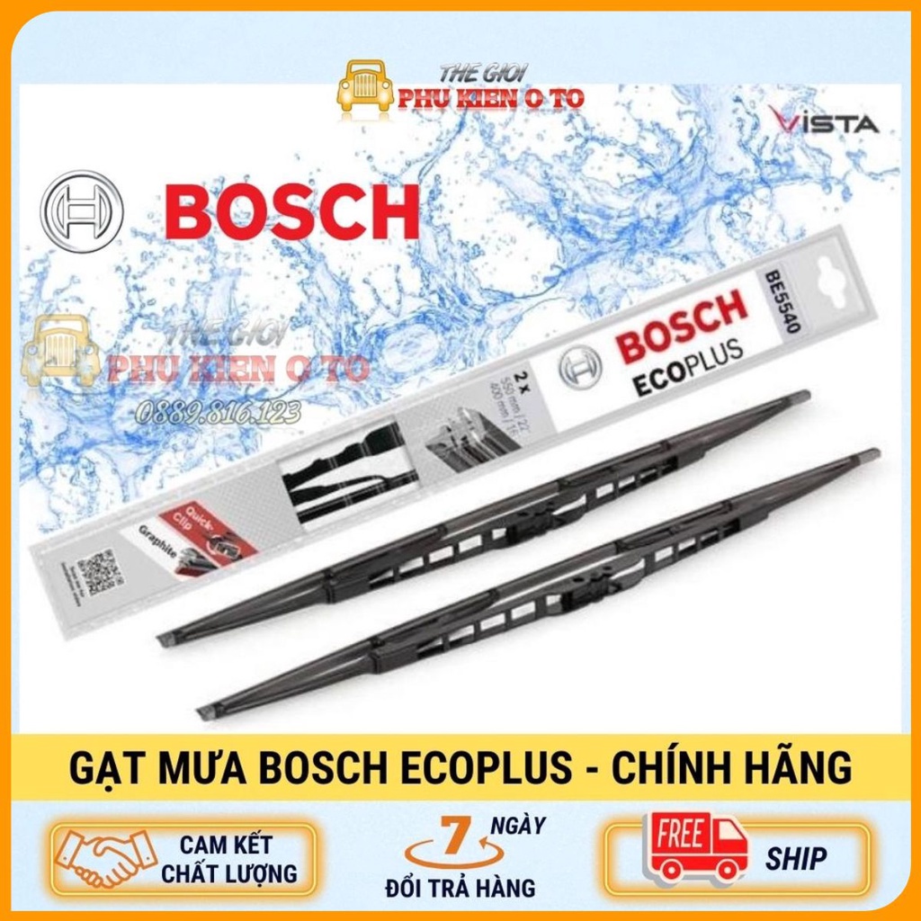 Gạt mưa ô tô bosch ecoplus loại thân cứng xương sắt siêu bền, siêu sạch cho các loại ô tô