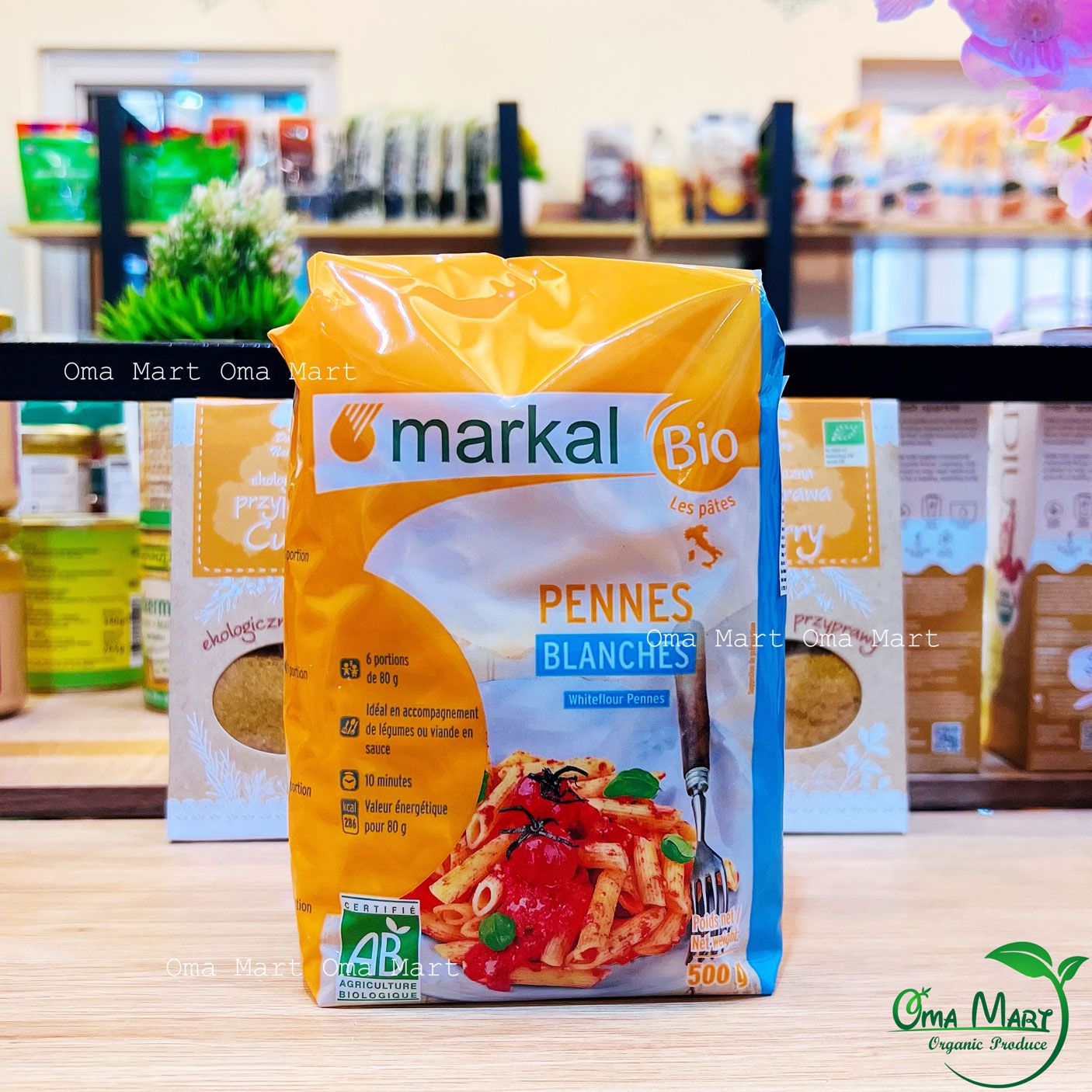 Nui ống trắng hữu cơ Markal 500g
