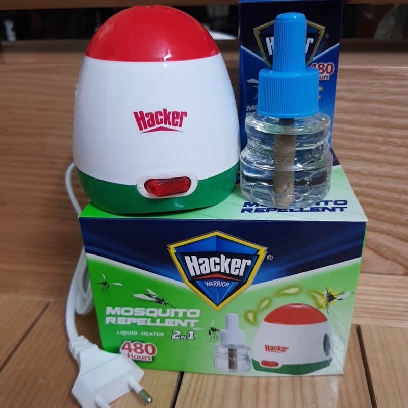 Máy đuổi muỗi xông tinh dầu hacker tặng kèm 1 lọ tinh dầu, máy đuổi muỗi xông tinh dầu hacker chính hãng