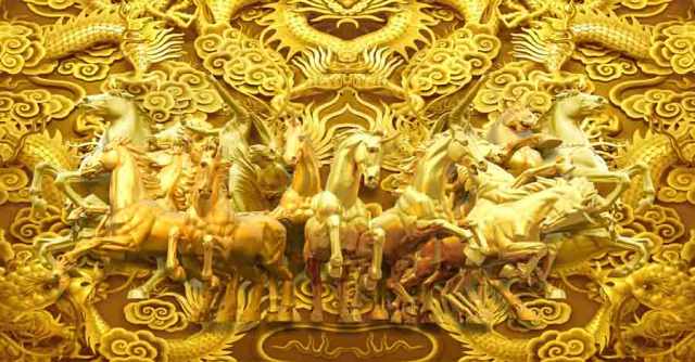 Tranh dán tường 3d mã đáo thành công kt vừa