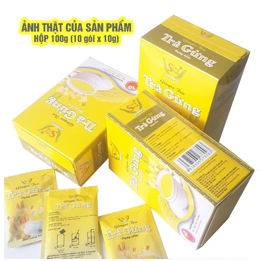 Trà gừng dạng cốm Sing Việt 100g (10 gói x 10g) - Đặc sản Thuần Việt