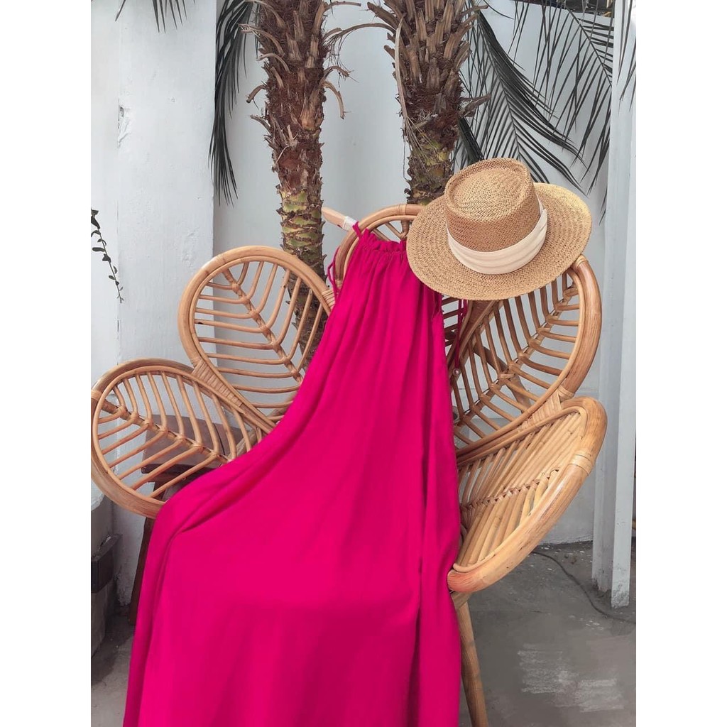 ❤️ CHẤT BAO ĐẸP ❤️ ĐẦM MAXI ĐŨI NƠ CỔ THẮT NƠ YẾM - VÁY VOAN LỤA  DỰ TIỆT ĐI BIỂN NỮ BÈO XÒE CÓ LÓT KHÔNG TAY [ Đ MAXI ĐŨI NƠ ] - Trùm Túi A1 01
