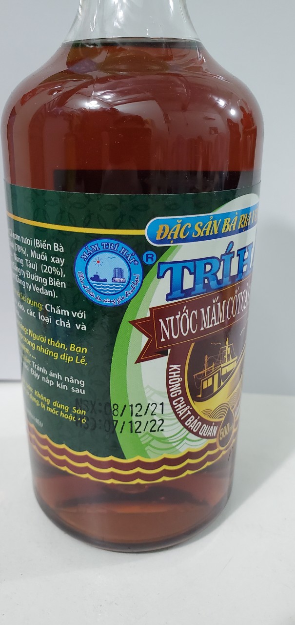 Nước Mắm Cốt Cá Cơm Trí Hải 25 Độ Đạm Chai 500ml