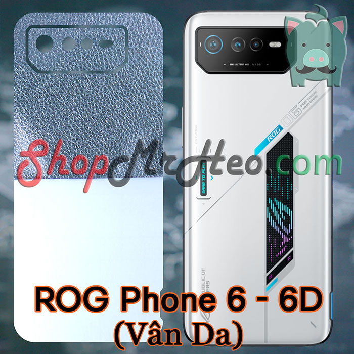Skin Dán Mặt Sau Lưng ROG Phone 6 - ROG 6 - ROG Phone 6D - ROG 6D (Carbon, Hình Hộp, Nhám, Vân Da, Nhôm Xước)
