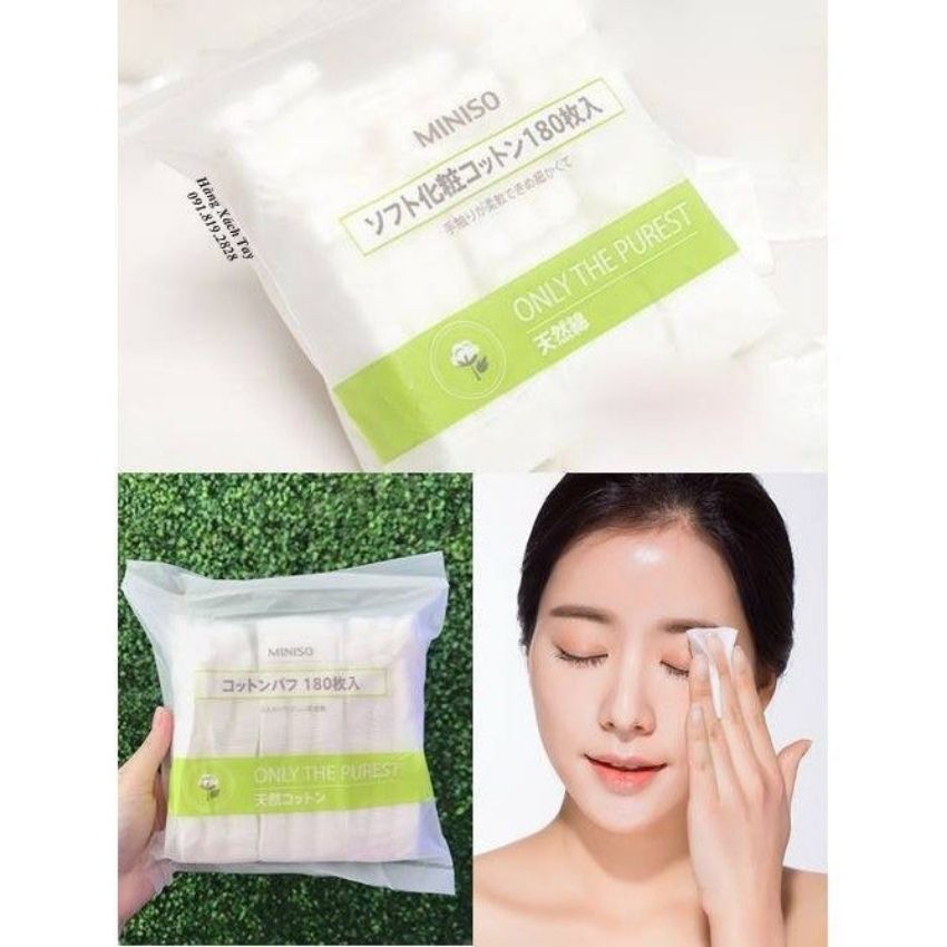 BÔNG TẨY TRANG MINISO JAPAN - 180 MIẾNG