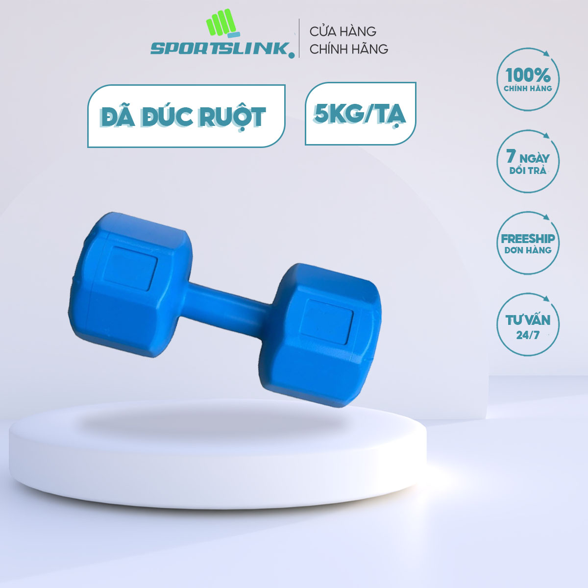 Tạ tay nhựa VN 5kg (Xanh dương)