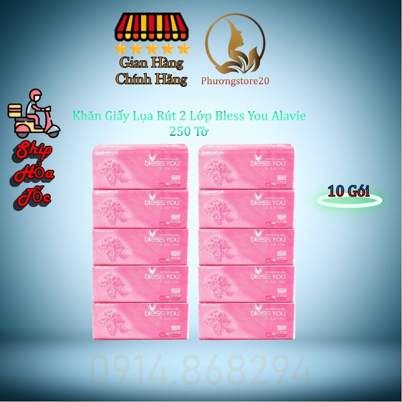 Khăn giấy lụa rút 2 lớp bless you silk 200 tờ/ bless you à la vie 250 tờ