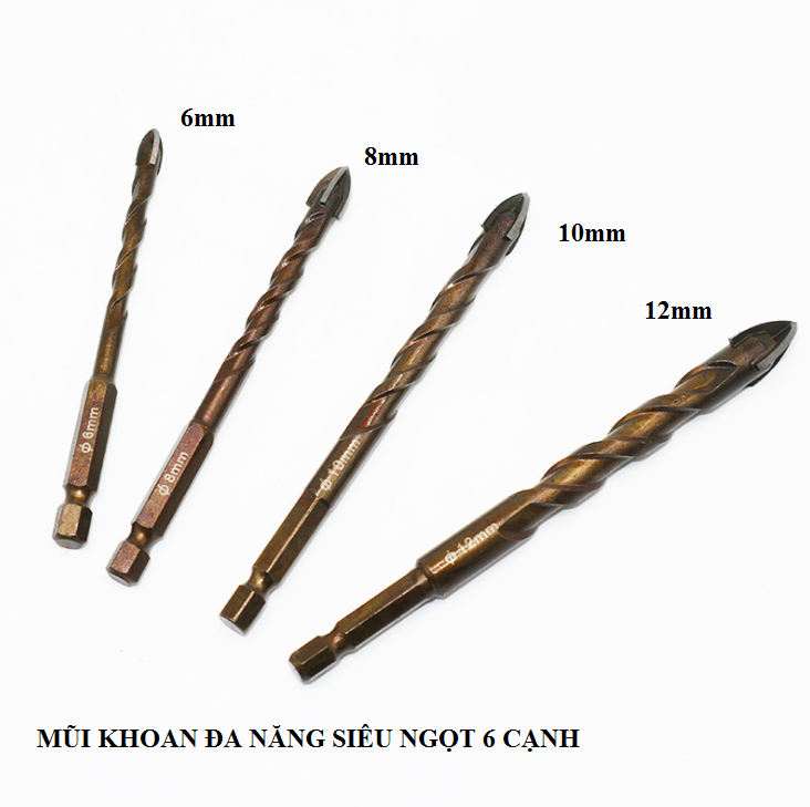 Mũi khoan đa năng chuôi lục giác - Mũi khoan kính,thủy tinh... đa năng chuôi lục giác